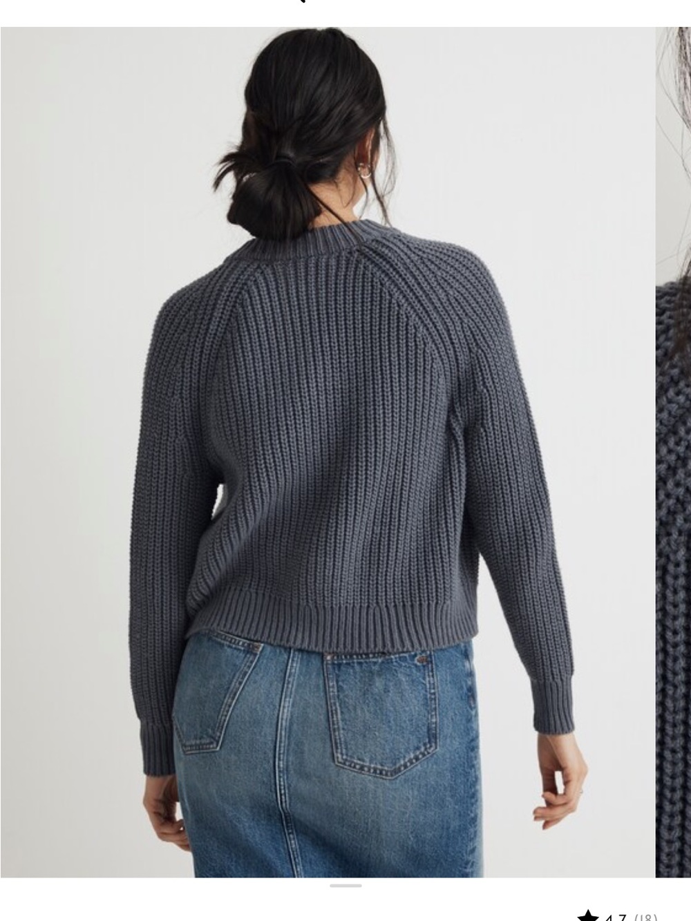 NWT Rib Raglan-Sleeve Cardigan Size M - Picture 3 of 8